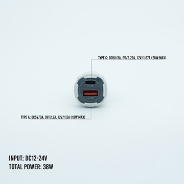 Image of Product Kolleenal Car Mobile Charger 38W PD / QC